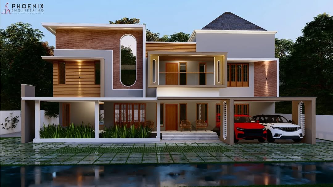 Two storey villa Location - Vadakara, Kozhikode.Client - Mr. Muneer................@phoenixengineering_#phoenixengineering#construction #architecture #design #building #interiordesign #renovation #engineering #con