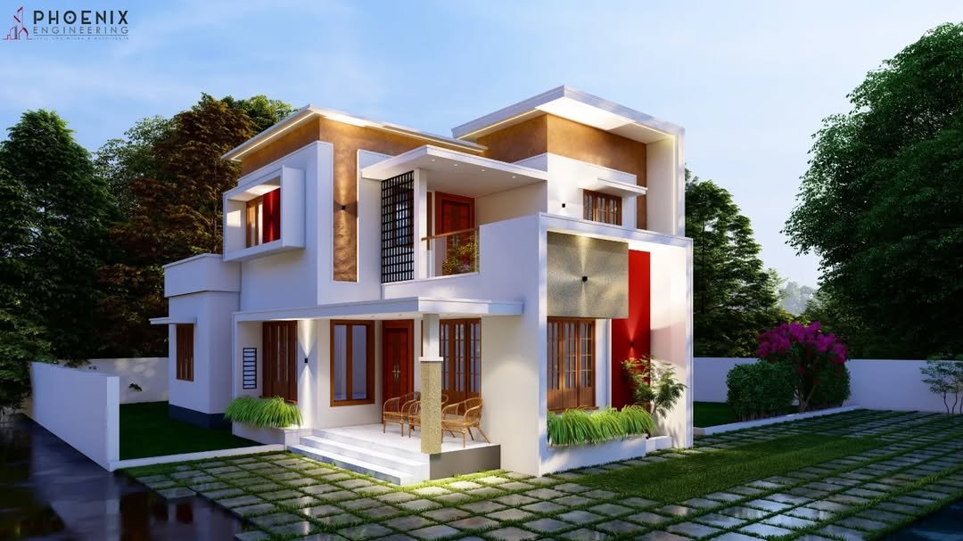 Two storey villa Location - Vallikkunnu, Malappuram.Client - Mr. Vinu.................@phoenixengineering_#phoenixengineering#construction #architecture #design #building #interiordesign #renovation #engineering #