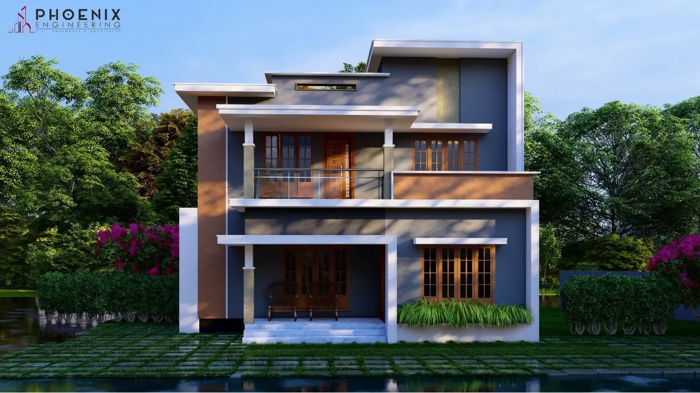 Two storey villa Location - Vallikkunnu.Client - Mr. Vinu................@phoenixengineering_#phoenixengineering#construction #architecture #design #building #interiordesign #renovation #engineering #contracto (1)