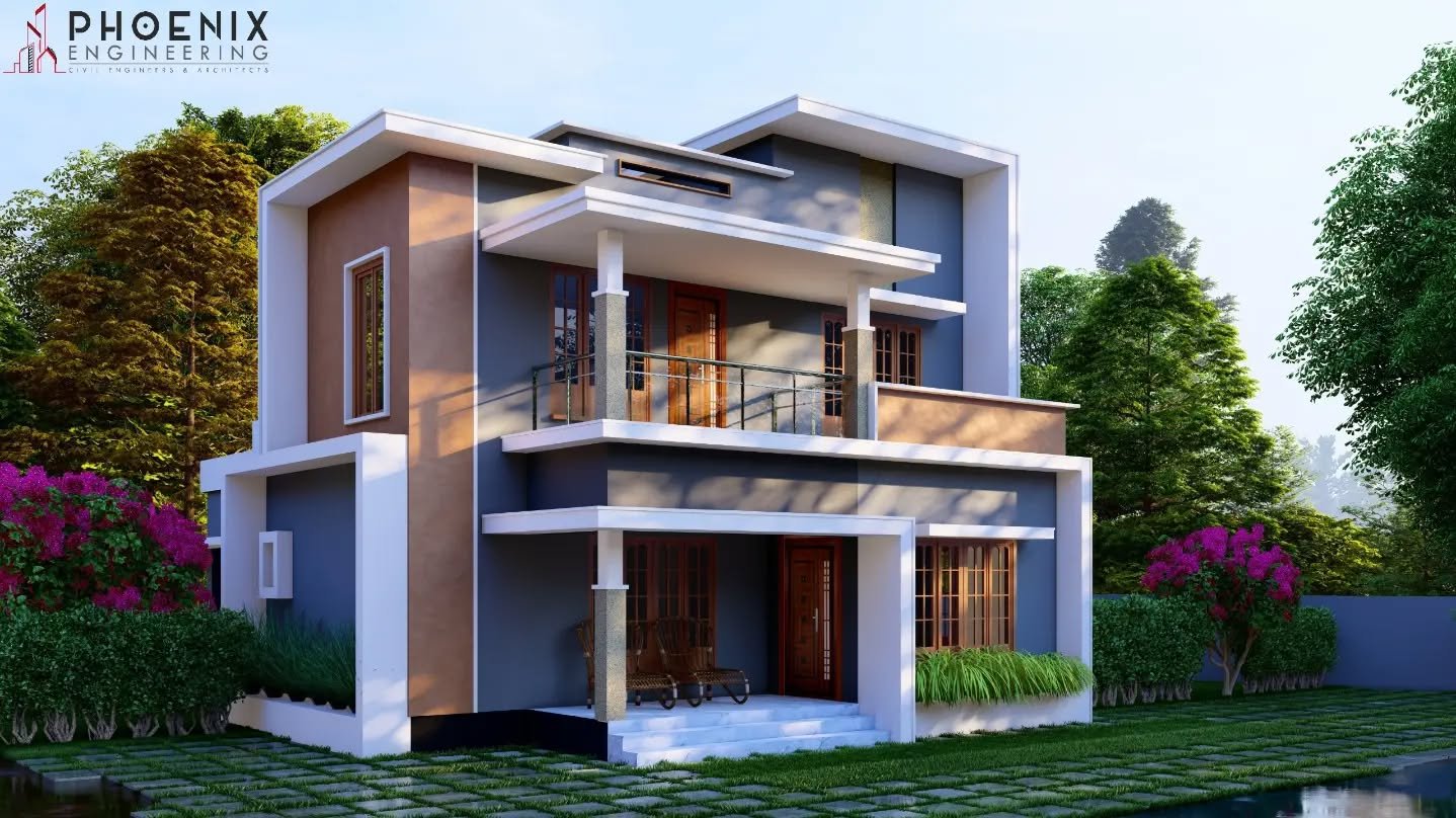 Two storey villa Location - Vallikkunnu.Client - Mr. Vinu................@phoenixengineering_#phoenixengineering#construction #architecture #design #building #interiordesign #renovation #engineering #contractor #h